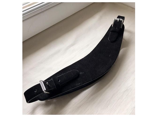 Ralph Lauren Gürtel aus schwarzem Wildleder und Leder Größe M - Ansicht 7