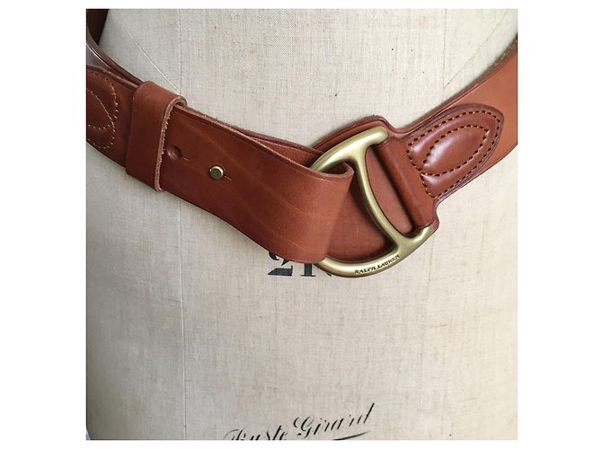 Ralph Lauren Ledergürtel Camel mit goldener Schnalle Kamel - Ansicht 4