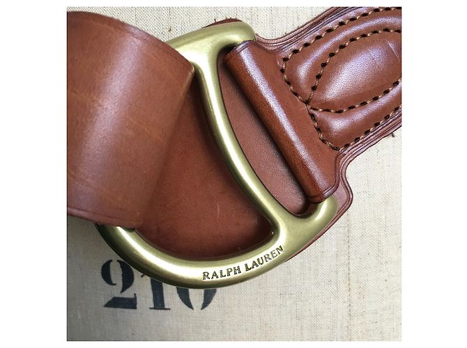 Ralph Lauren Ledergürtel Camel mit goldener Schnalle Kamel - Ansicht 8