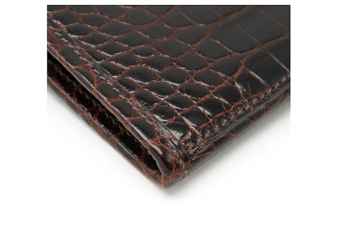 Borsa Clutch Alligator Jige di Hermès Marrone Marrone scuro - vista 3