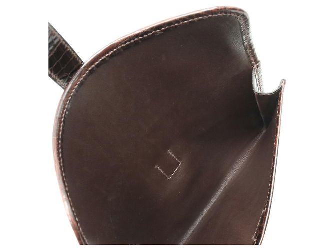 Borsa Clutch Alligator Jige di Hermès Marrone Marrone scuro - vista 4