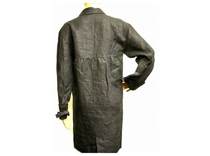 Timeless Abrigo Largo de Lino Chanel 23942 Negro - vista 2