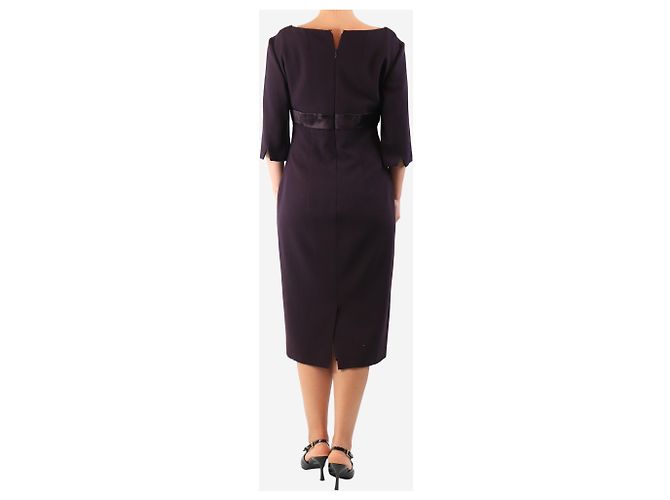 Alexander Mcqueen Lila V-Ausschnitt Midi-Kleid - Größe UK 14 Grau - Ansicht 2