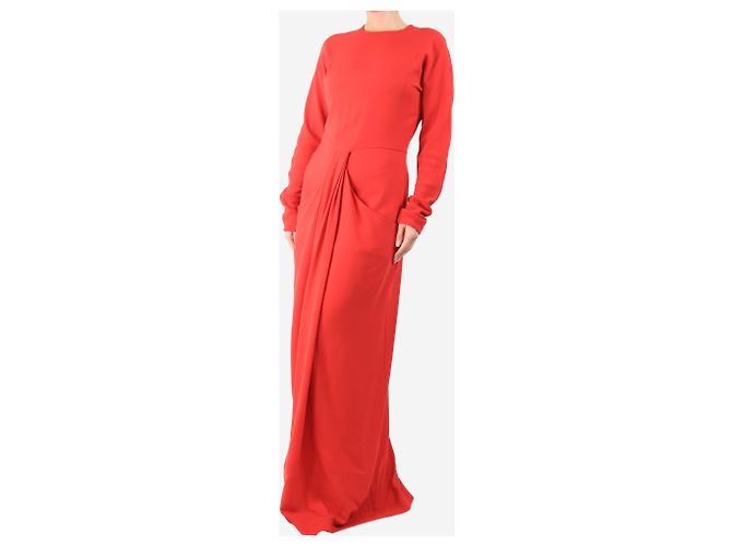 The row Vestido largo drapeado rojo - talla UK 10 Roja - vista 3