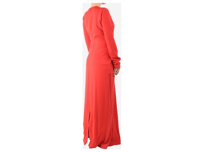 The row Vestido largo drapeado rojo - talla UK 10 Roja - vista 4