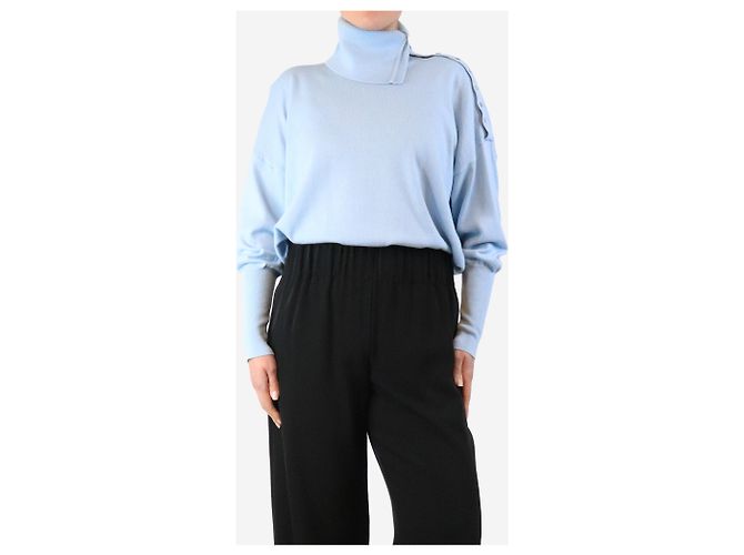 Autre Marque Pull à col montant bleu clair - taille L - vue 3