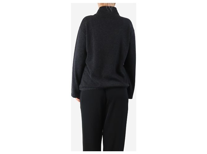 Akris Dunkelgrauer Pullover mit Pailletten - Größe UK 10 - Ansicht 2