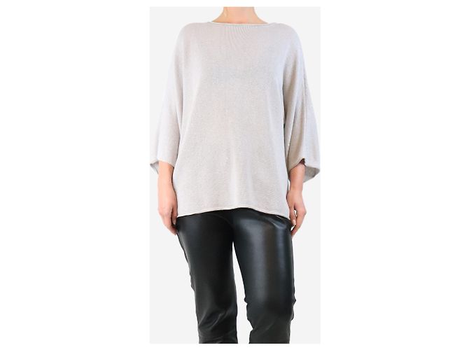 Fabiana Filippi Hellgrauer Pullover mit Pailletten - Größe UK 12 - Ansicht 3