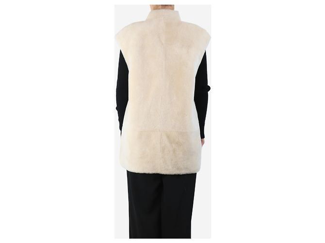Autre Marque Creme Shearling-Weste - Größe UK 12 Roh - Ansicht 2