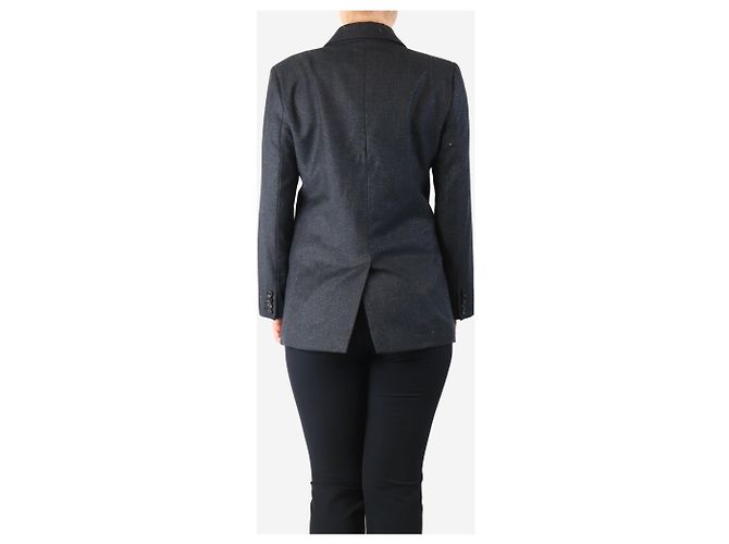 Peserico Dunkelgraue glitzernde Wolljacke - Größe UK 10 - Ansicht 2