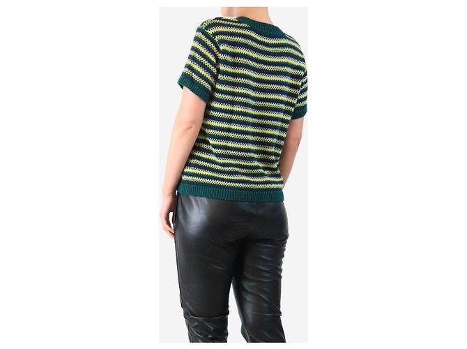 Autre Marque Pull en crochet rayé vert Mitchell - taille M - vue 2