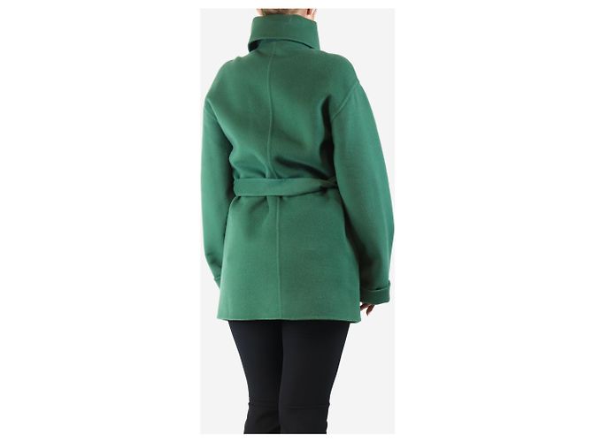 Hermès Grüner Kaschmirmantel - Größe UK 10 - Ansicht 2