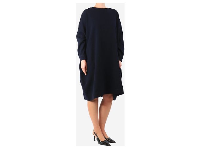 Autre Marque Blaue Woll-Midi-Kleid - Größe - Ansicht 3