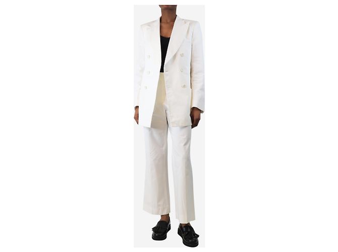 Maison Martin Margiela Completo giacca e pantalone bianco a due pezzi - taglia UK 6 - vista 3