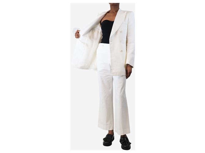 Maison Martin Margiela Completo giacca e pantalone bianco a due pezzi - taglia UK 6 - vista 4
