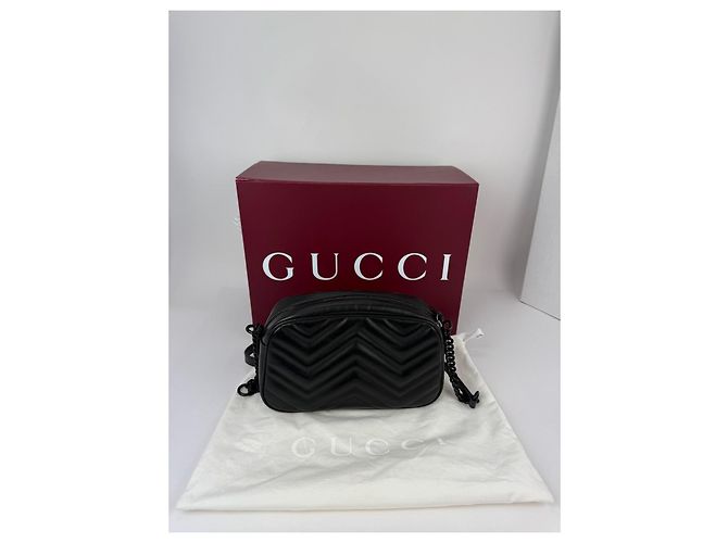 Borsa a tracolla monocromatica Gucci GG Marmont Small Camera Nero - vista 2