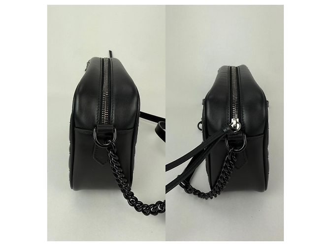Borsa a tracolla monocromatica Gucci GG Marmont Small Camera Nero - vista 9