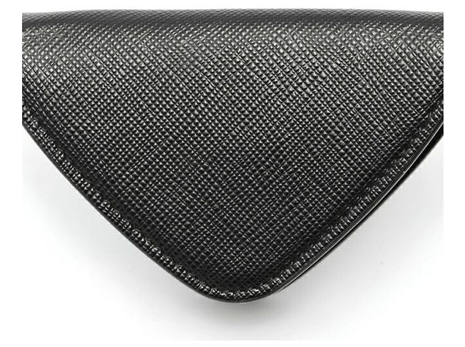 Prada Triangle Coin Case in Black Saffiano Leather - view 2