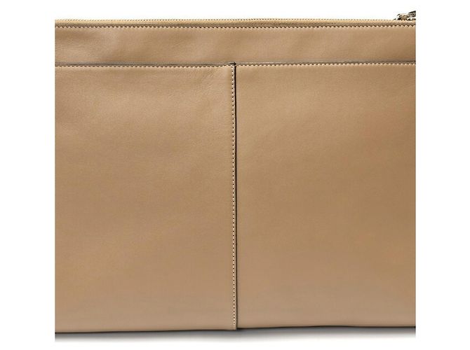 Borsa clutch in pelle Tod's beige - vista 3