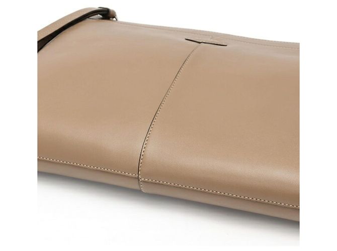 Borsa clutch in pelle Tod's beige - vista 4