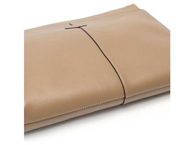 Borsa clutch in pelle Tod's beige - vista 5