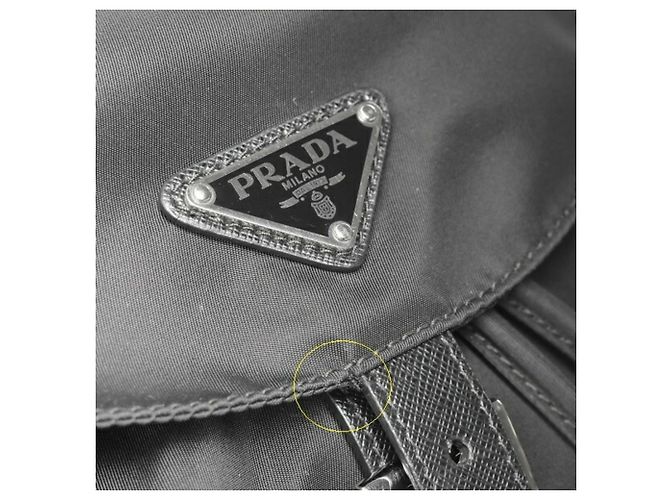 Zaino in Nylon e Pelle Saffiano Prada Nero - vista 5