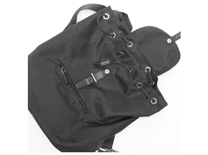 Zaino in Nylon e Pelle Saffiano Prada Nero - vista 7