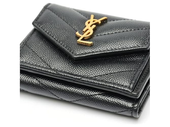 Saint Laurent Monogram Tri-fold Tiny Wallet Schwarz - Ansicht 3