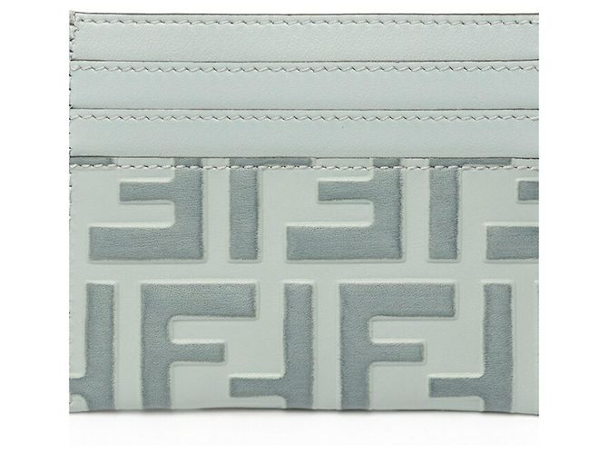 Portacarte Fendi FF Diamond Marrone Blu - vista 2