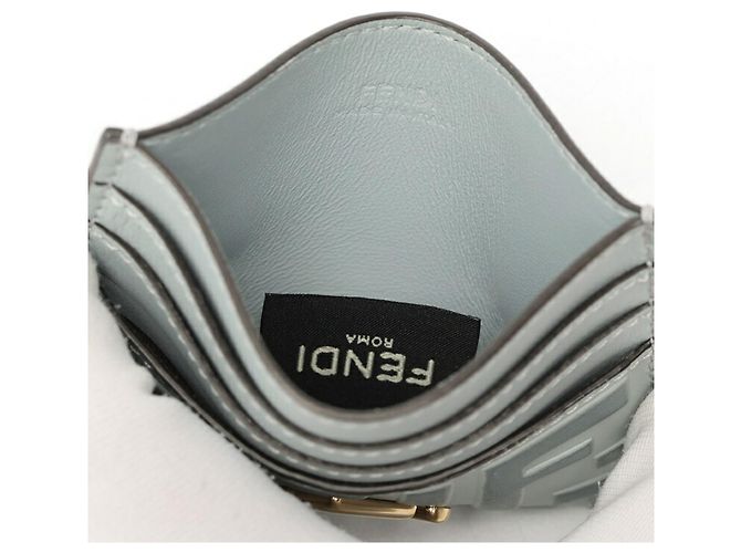 Portacarte Fendi FF Diamond Marrone Blu - vista 4