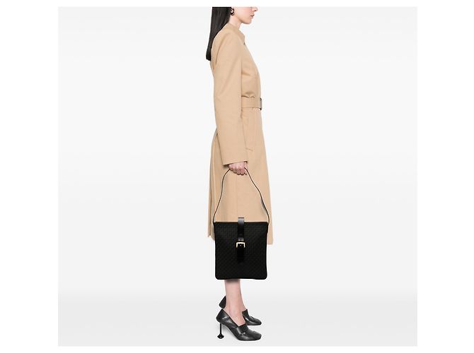 Borsa a Spalla in Tela Anagramma Nera LOEWE Nero - vista 7