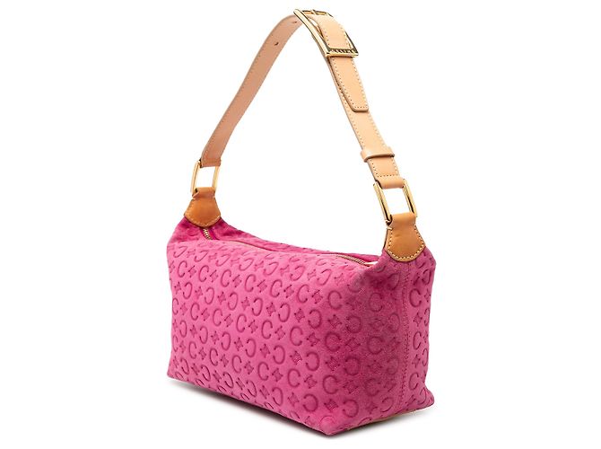 Céline Borsa a Spalla in Camoscio Celine Pink C Macadam Rosa - vista 2