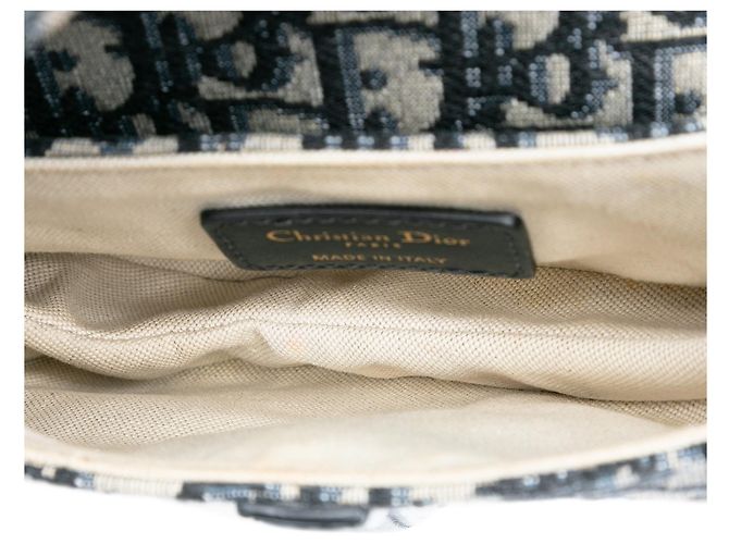 Saddle Borsa a sella in tela micro obliqua blu Dior Blu navy - vista 4