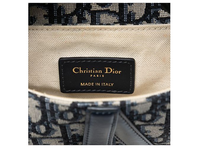Saddle Borsa a sella in tela micro obliqua blu Dior Blu navy - vista 5