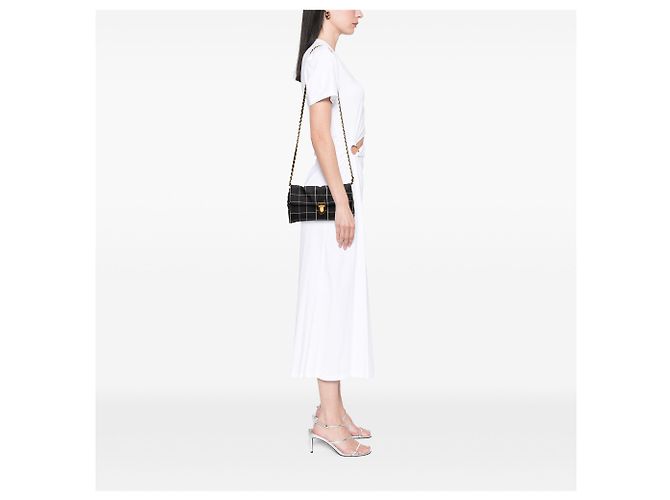 Borsa a tracolla a catena Tessuto nera Prada Nero - vista 12