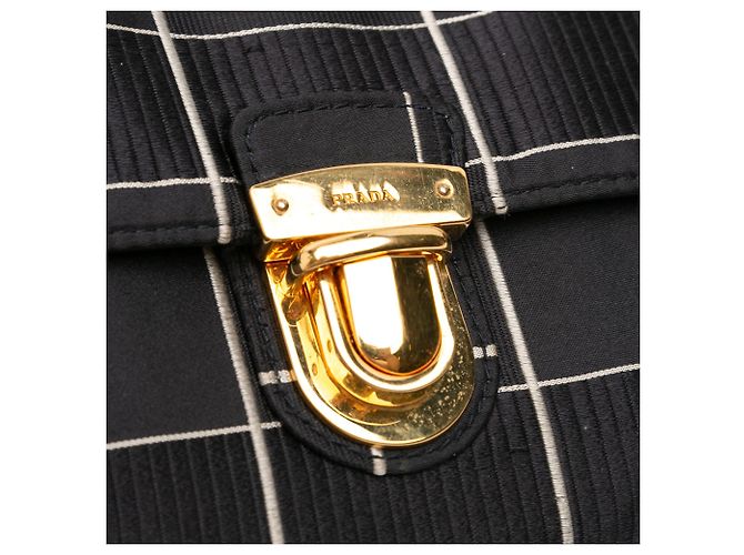 Borsa a tracolla a catena Tessuto nera Prada Nero - vista 7