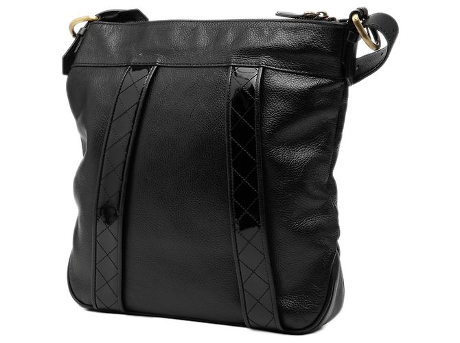 Borsa a tracolla in pelle nera Burberry Nero - vista 2