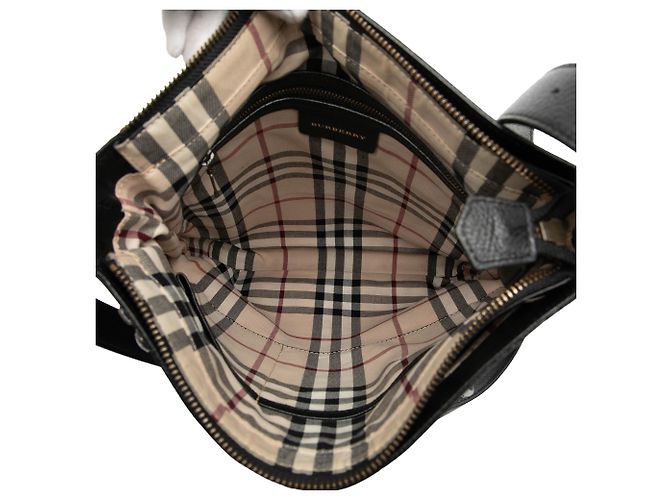 Borsa a tracolla in pelle nera Burberry Nero - vista 4