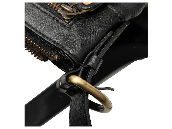 Borsa a tracolla in pelle nera Burberry Nero - vista 7