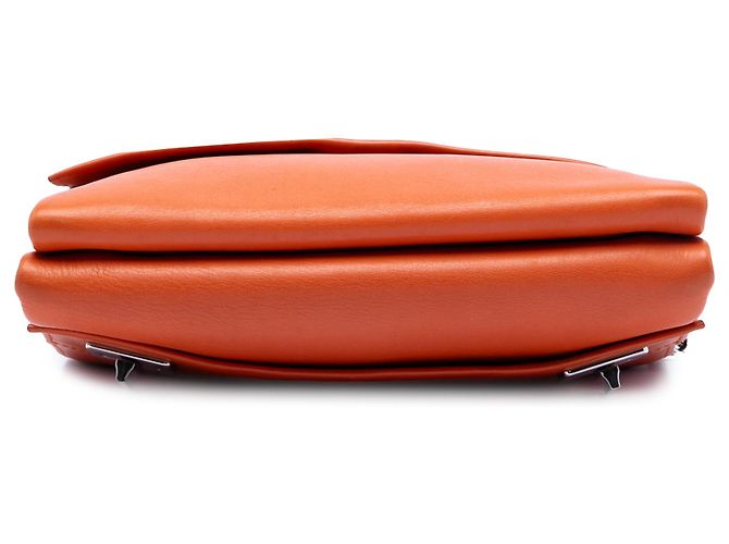Prada Arancione Soft Calf Double Turnlock Crossbody - vista 3
