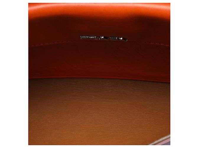 Prada Arancione Soft Calf Double Turnlock Crossbody - vista 4