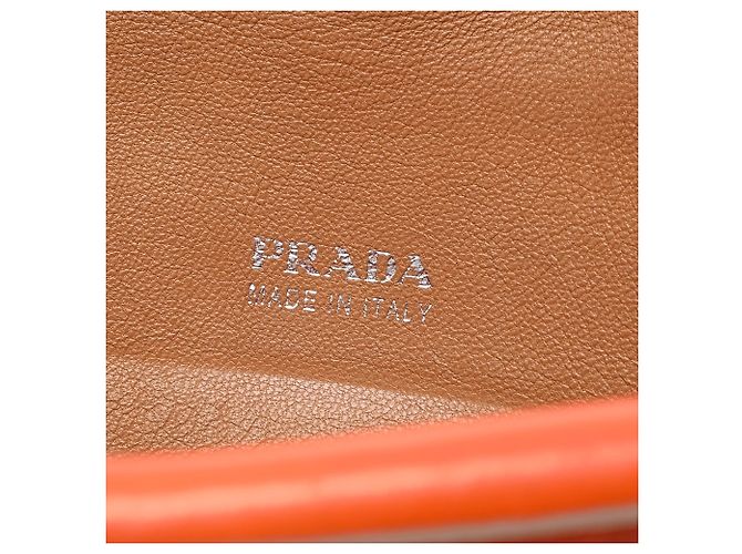 Prada Arancione Soft Calf Double Turnlock Crossbody - vista 6