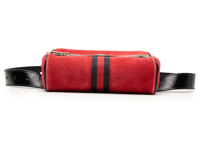 Belt bag Ophidia piccola in suede rosso di Gucci - vista 3