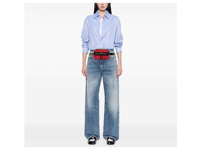 Belt bag Ophidia piccola in suede rosso di Gucci - vista 7