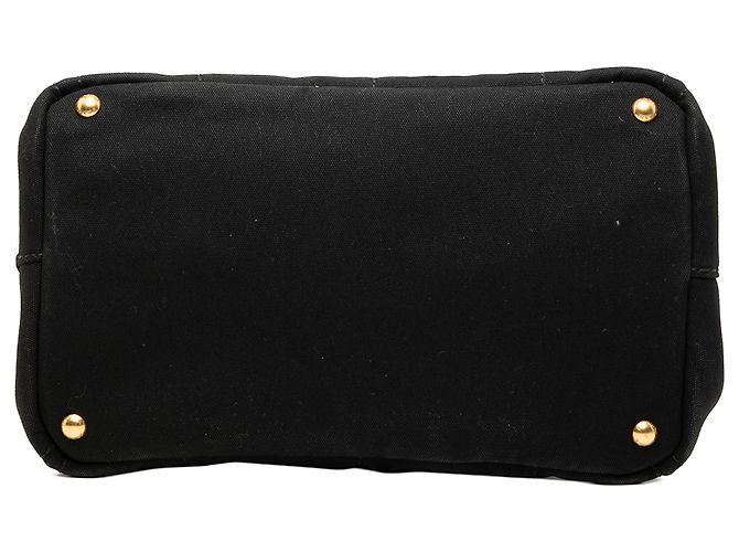 Borsa a tracolla in tela nera Canapa con logo Prada Nero - vista 3