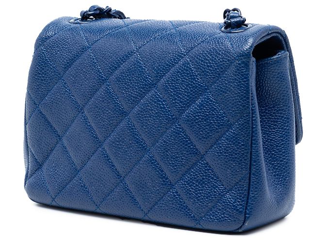 Chanel Mini Blu Quadrato Trapuntato Caviar CC Incognito Flap Singolo - vista 2