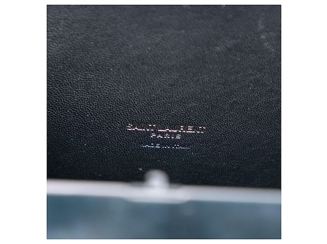 Clutch Tuxedo in acrilico nero di Saint Laurent con catena - vista 5