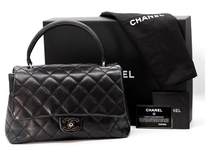 Coco Handle Chanel Kelly Top Handle – Caviar Nero, Finiture Argentate Silver hardware - vista 3