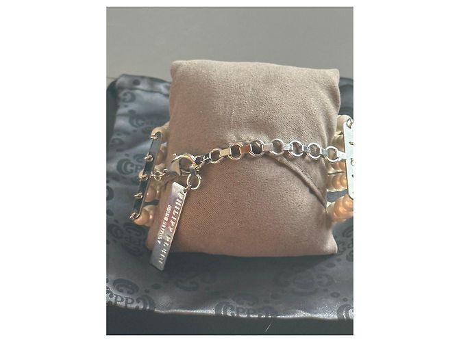 Bracciale Philipp Plein Teschio Perle Rosa Argento Bianco - vista 5