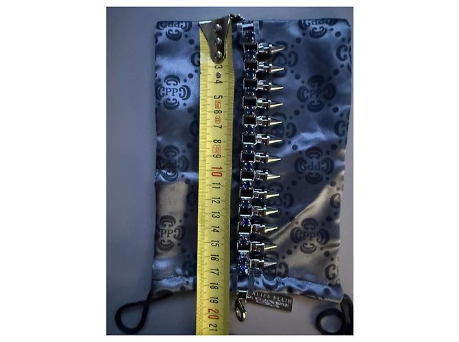 Bracciale Philipp Plein con Punte e Cristalli Blu Argento - vista 10